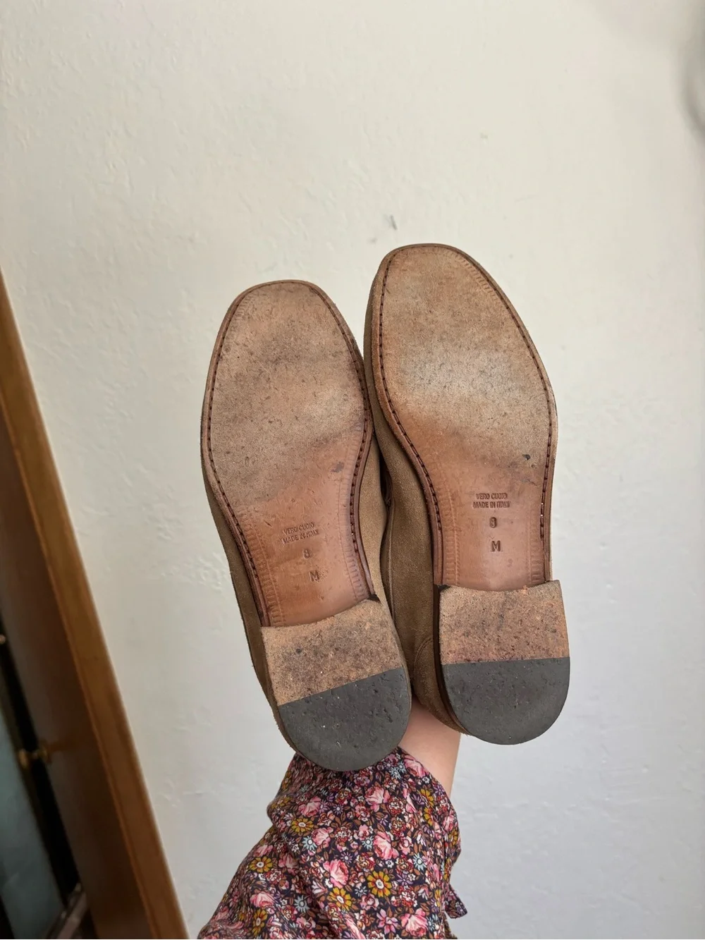 John W. Nordstrom Taupe Suede Penny Loafers